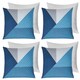 image 1 of OHS 4 x Ralph Geometric Pinsonic Filled Cushions, 45x45cm - Navy Blue