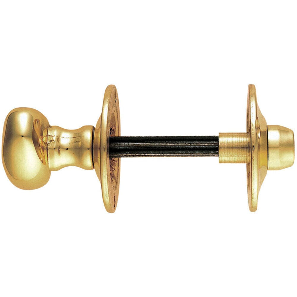 Loops Oval Thumbturn Lock With Coin Release Handle On 36mm Rose Polished Brass in Metallics