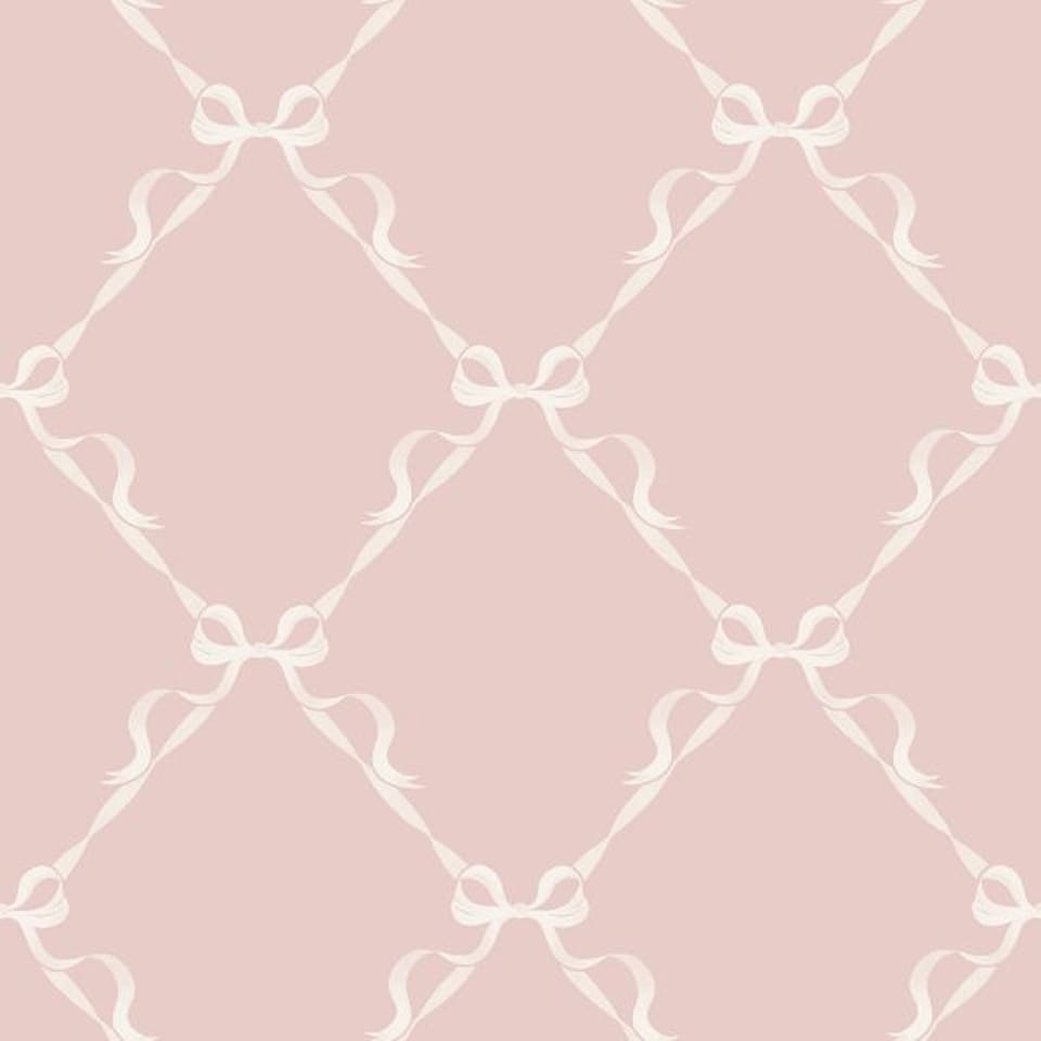 image 1 of World Of Wallpaper Bow Tie Wallpaper | Pink | Pink/Cream | 1