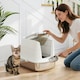 image 2 of PawHut Stainless Steel Litter Box, Enclosed Metal Cat Litter Tray with Scoop White | One Size
