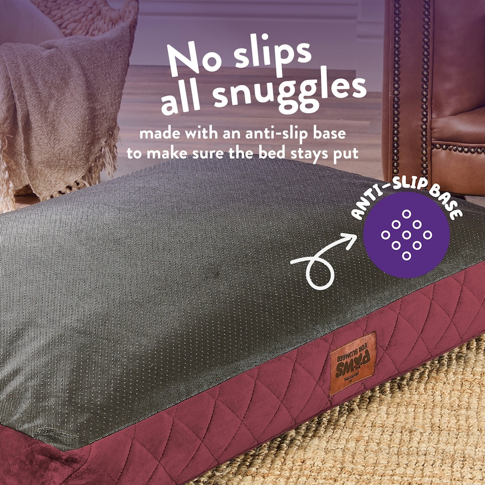 image 1 of Paws for Slumber Pet Bed Cover, Burgundy, Large