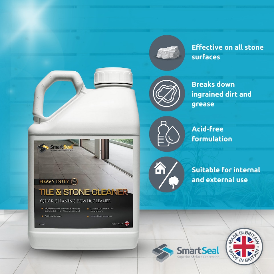 image 1 of Smartseal Heavy Duty Tile and Stone Cleaner, Bathroom Cleaner, Floor Cleaner, Remove Stains on Grout and Stone Surfaces, 1L