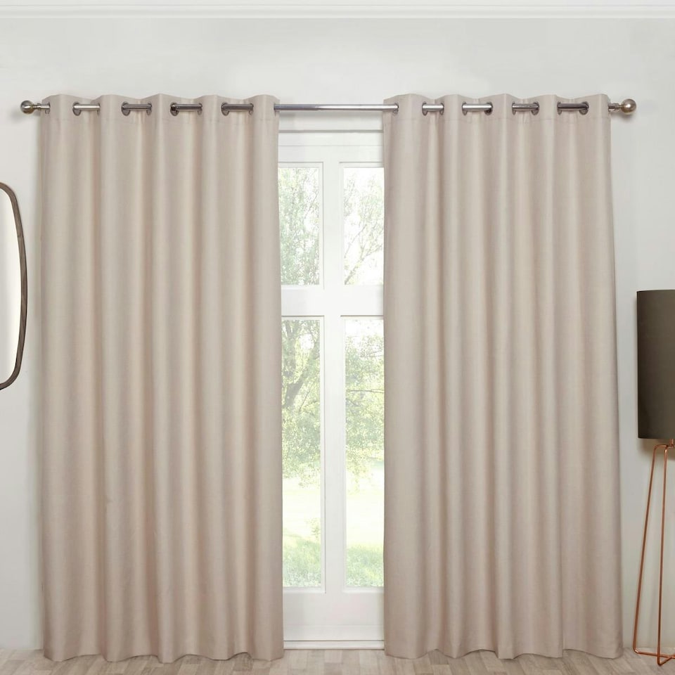 image 1 of Sundour Cosmos Eyelet Curtains Natural Cream | 90x72"