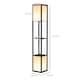 image 5 of HOMCOM Floor Lamp with Shelves and Dual Light, Modern Corner Standing Lamp with TC Fabric Lampshade for Living Room, Bedroom, Bulb not Included, Black