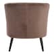 image 4 of Interiors By Premier Versatile Round Grey Plush Armchair, Velvet Upholstered Dining Chair, Contemporary Chair For Diningroom Brown