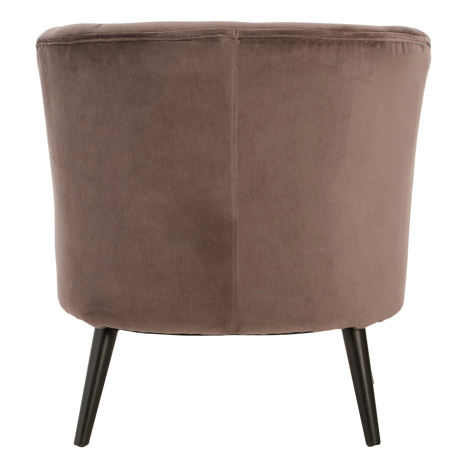 image 1 of Interiors By Premier Versatile Round Grey Plush Armchair, Velvet Upholstered Dining Chair, Contemporary Chair For Diningroom Brown