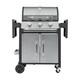 image 1 of Premium 3 Burner Gas BBQ with Folding Shelves, Built-in Thermometer & Gas Bottle Storage