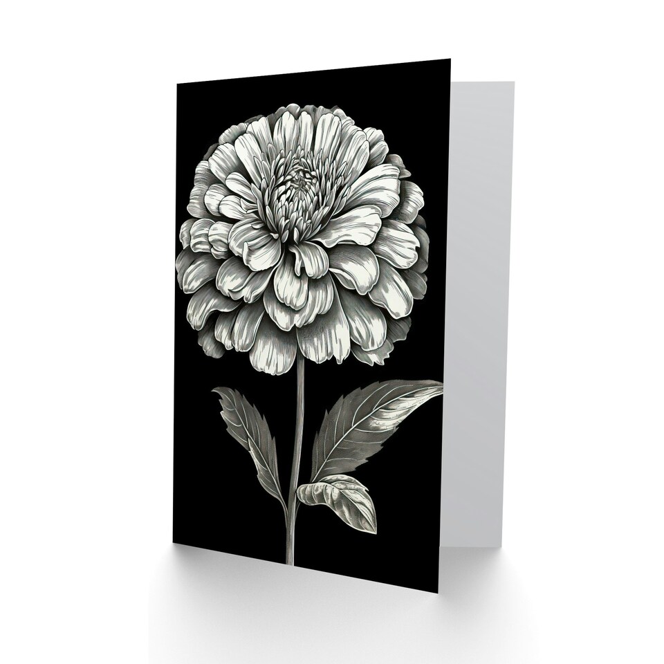 image 1 of Zinnia Flower Bloom Florals Soon Birthday Thank You Card