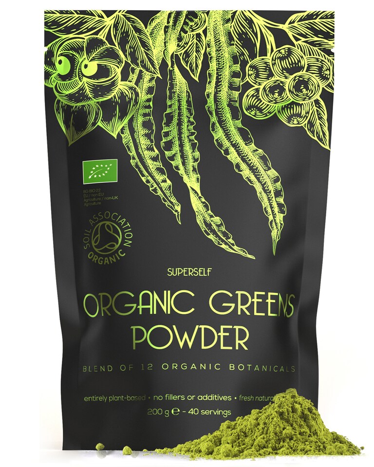 image 1 of SuperSelf Organic Super Greens Powder with 12 Superfoods 200g