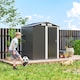 image 7 of Outsunny 5ft x 4ft Garden Metal Storage Shed, Tool Storage Shed with Sliding Door, Sloped Roof and Foundation Kit for Garden, Patio, Lawn, Grey