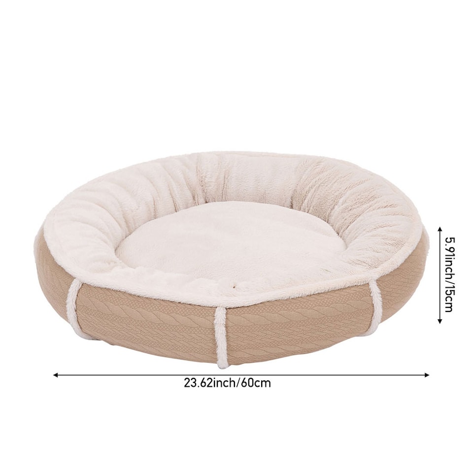 image 1 of Living and Home Pet Round Bolstered Bed for Cats & Dogs | Bronze | One Size
