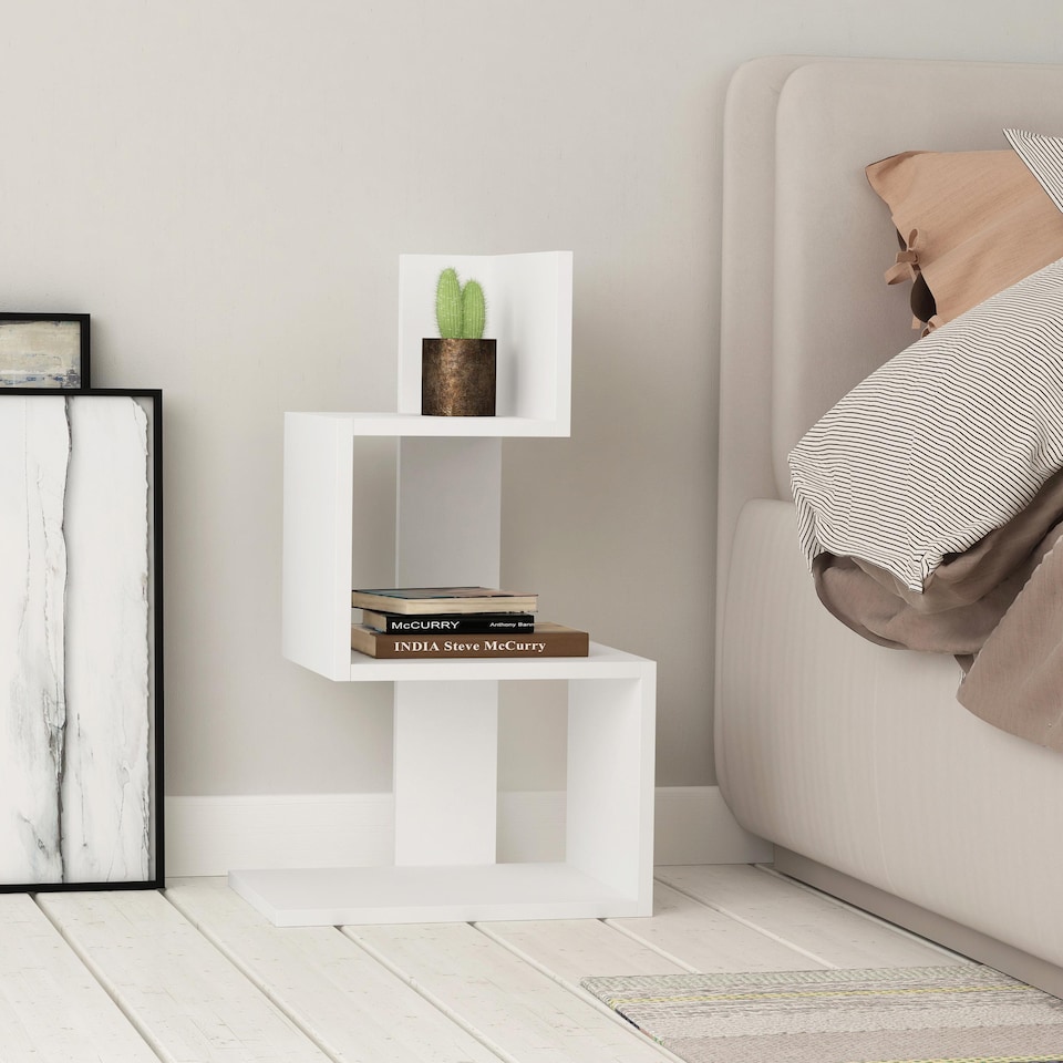 image 1 of Decortie Rosie 3-Tier Side Table 42x30x72cm White