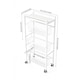 image 5 of Living and Home 4-Tier Kitchen Storage Trolley with Pull-Out Baskets, White | White | 4 Tier