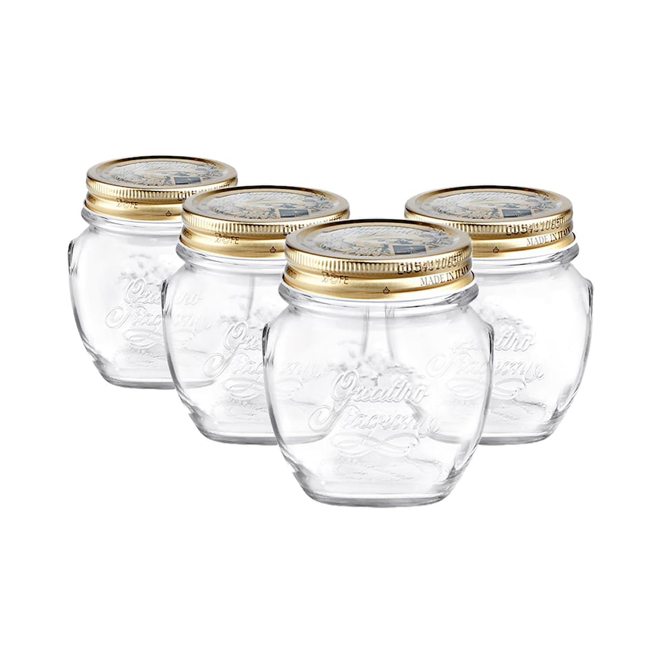 image 1 of Bormioli Rocco Quattro Stagioni Glass Preserving Jars - 300ml - Clear - Pack of 4