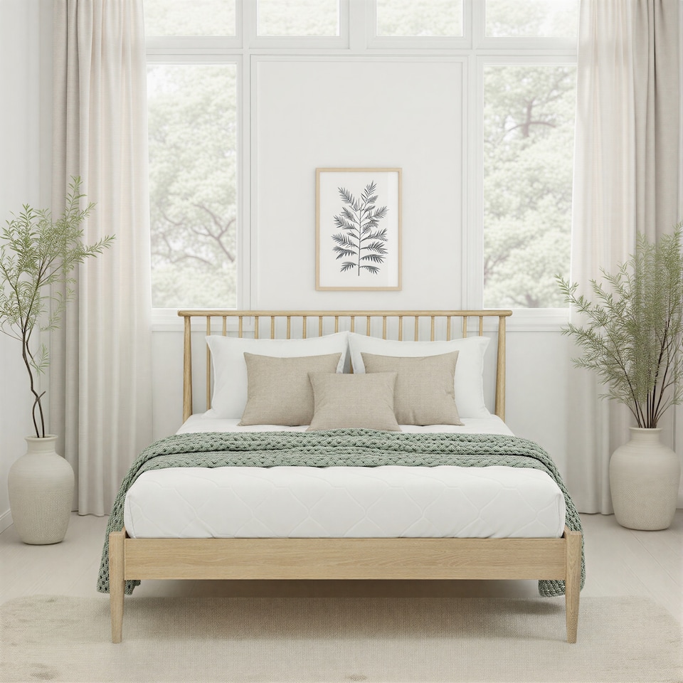 image 1 of Grosvenor Double 4ft 6 Solid Oak Bed Frame | Brown | Double