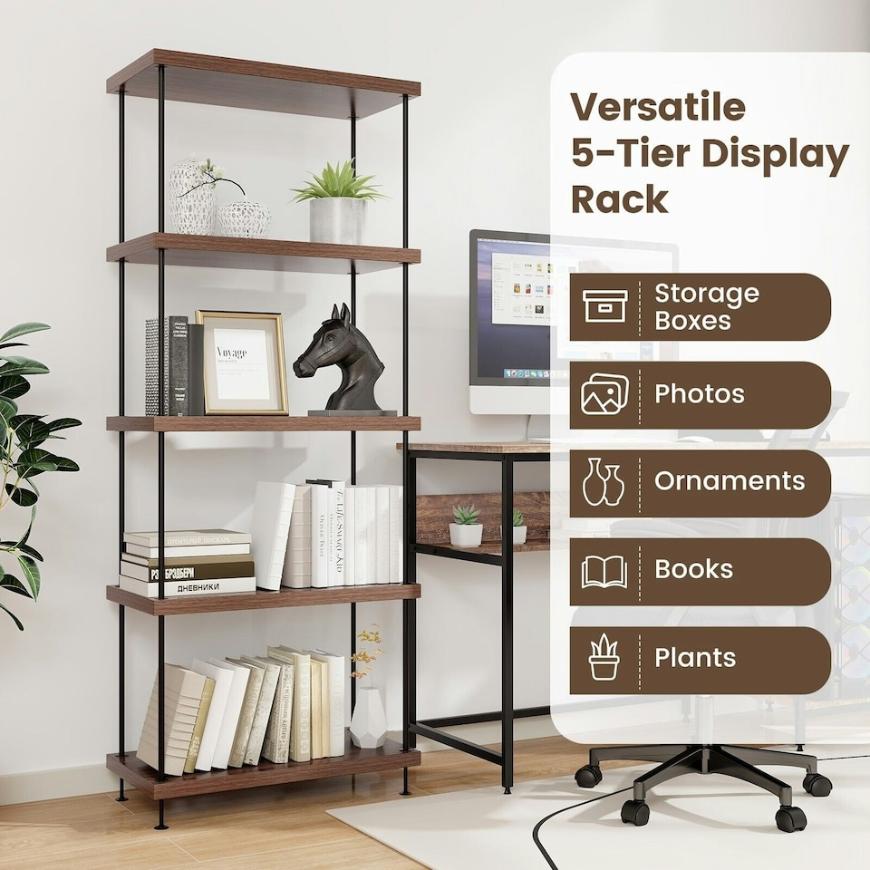 image 1 of COSTWAY 5-Tier Multipurpose Display Rack Shelving Unit