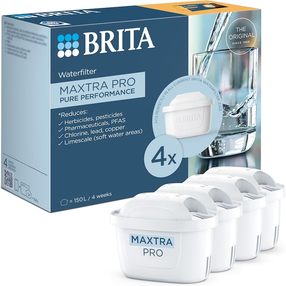 image 1 of BRITA MAXTRA PRO Pure Performance Water Filter Cartridge - 4 Pack - Original BRITA Refill