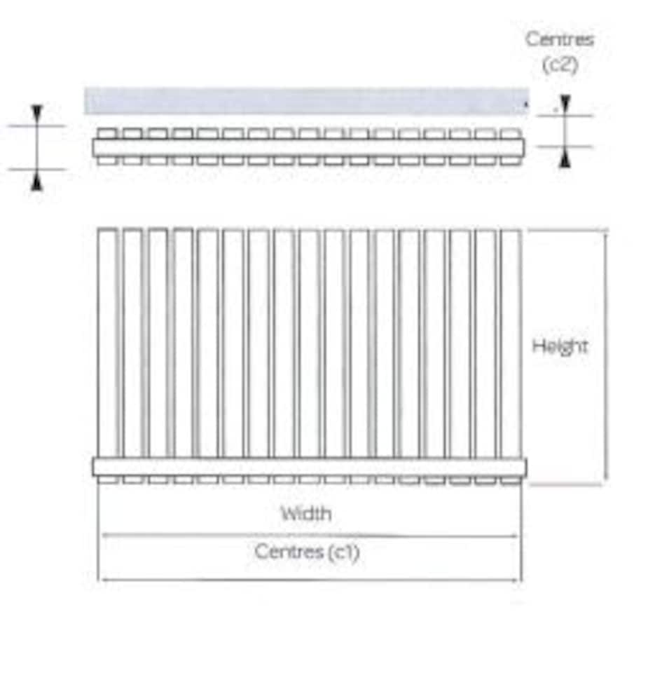 image 1 of 600mm (H) x 1190mm (W) - White Horizontal Radiator (Berlin) - DOUBLE Panel - (0.6m x 1.19m) - Depth 70mm