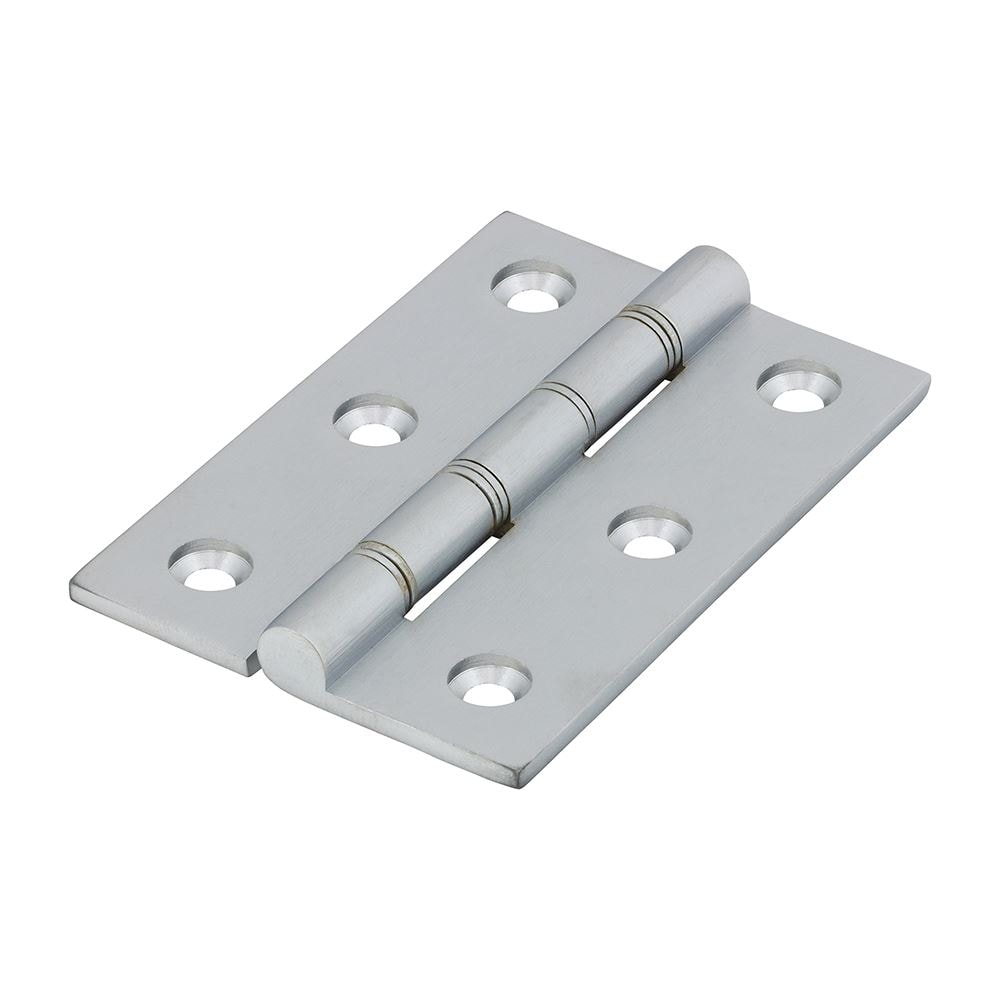 Timco - Double Stainless Steel Washered Hinges - Solid Brass - Satin Chrome (Size 76 x 50 - 2 Pieces)