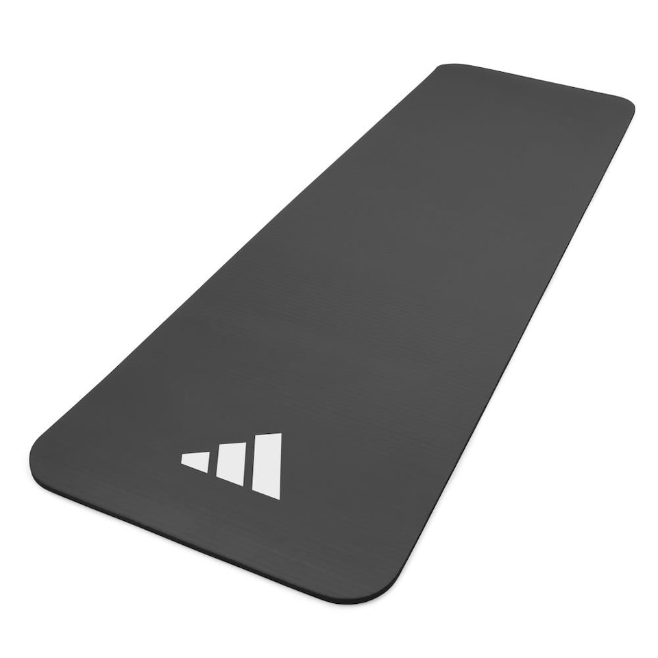 image 1 of Adidas 10mm NBR Fitness Mat, 183 x 61 cm, Anti-Slip with Elastic Carry Strap | Multi | Black | 183 (L) x 61 (W) x 1 (H) cm