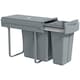 image 1 of HOMCOM Under-Sink Kitchen Trash Bin, 2 Removable Recycling Containers, Grey