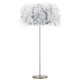 image 1 of Modern and Chic Real Grey Feather Floor Lamp with Satin Nickel Base and Switch | Grey | Grey | 1