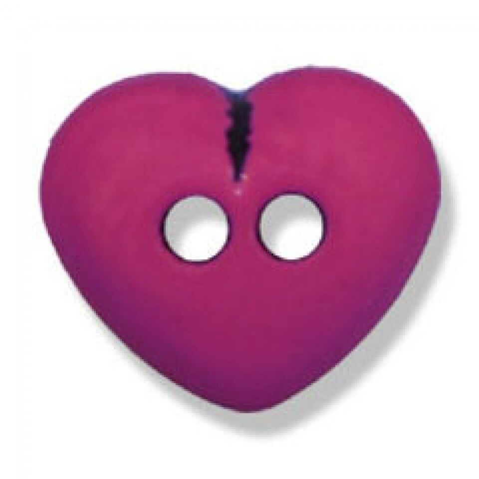 Trimits Pink 12mm Heart Buttons for Dressmaking - each