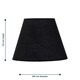 image 5 of Set of 2 Black Cotton 20cm Diameter Tapered Fabric Lamp Shades Black
