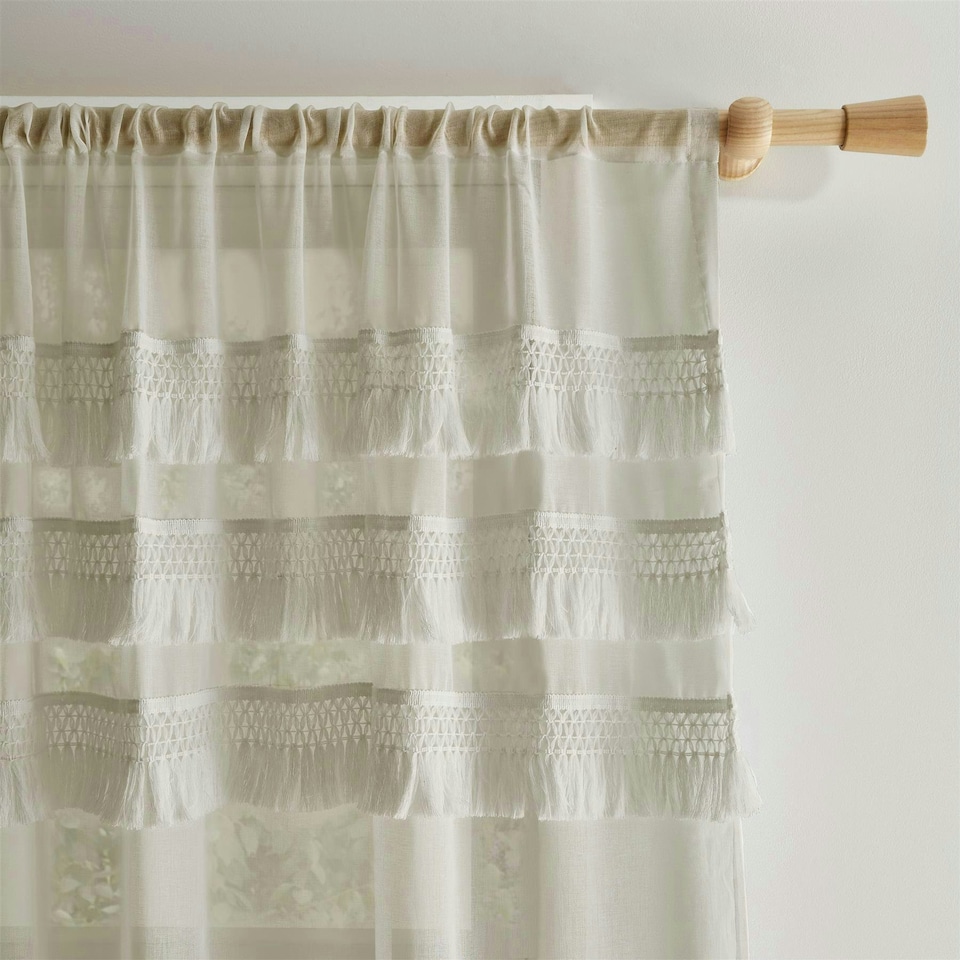 image 1 of Pineapple Elephant Izmir Stone Tab Top Voile Grey | 55x90"