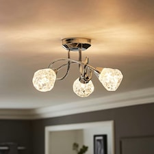 ValueLights Astley 3 Way Chrome Cross Over Ceiling Light | Chrome