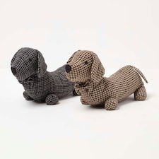 Homescapes Fabric Dog Draft Stopper, Set of 2 Dachshund Door Draft Stoppers