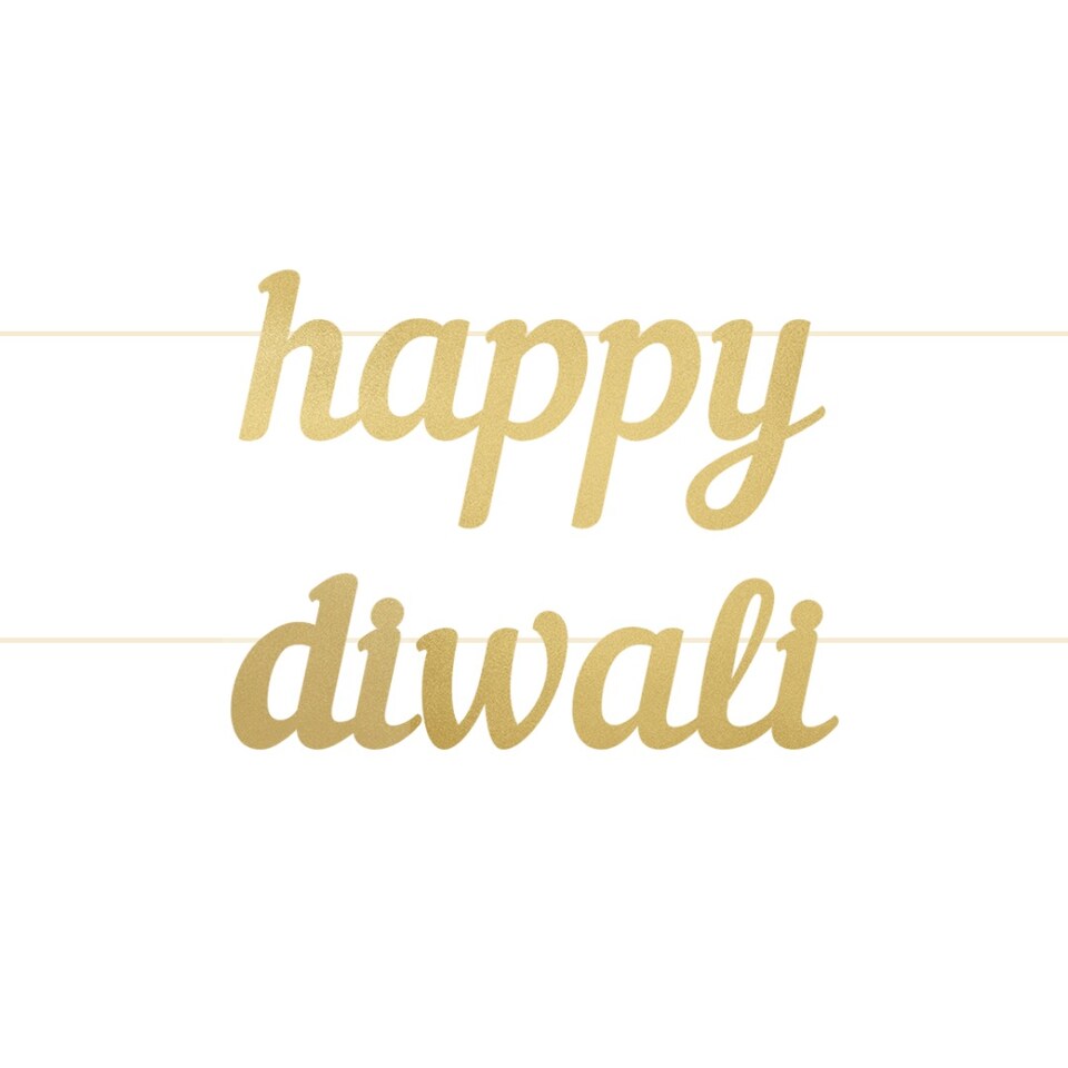 image 1 of Happy Diwali Letter Banner - Gold