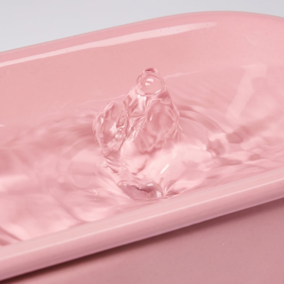 image 1 of Cat Mate Ceramic Pet Water Fountain 800ml Pink