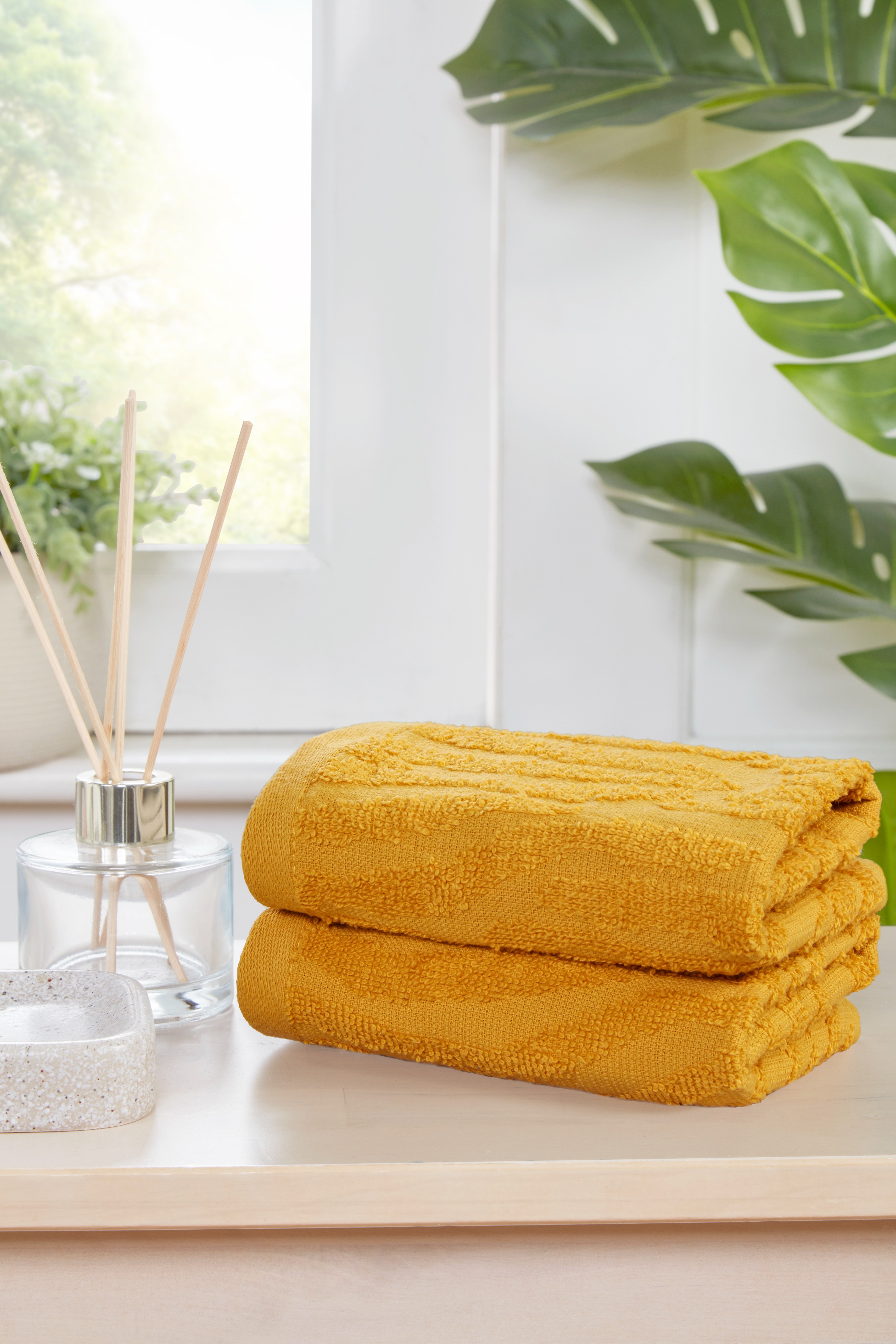Safari Pure Cotton Face Cloth Towels Set Of 4 | Yellow | Face cloth | 4