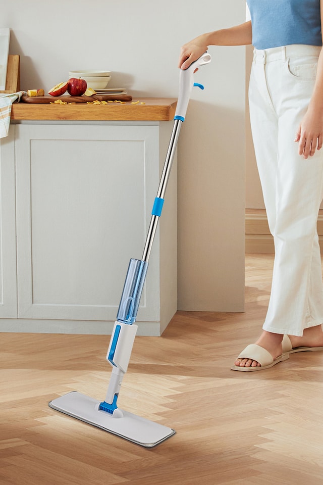 image 1 of Living and Home 2-in-1 Multifunctional Spray Mop & Window Squeegee Cleaner | White