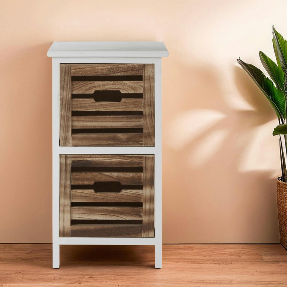 image 1 of Interiors By Premier Compact Design 2 Drawers Chest, Modern Chest Of Drawers For Livingroom, Minimalist Storage Chest For Lounge White