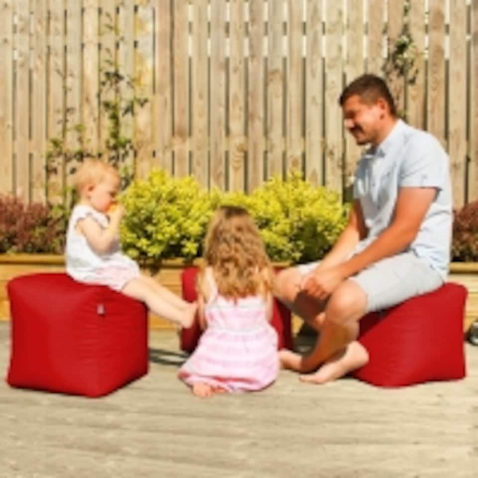 image 1 of rucomfy Indoor Or Outdoor Water Resistant Cube Beanbag Footstool