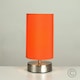 image 2 of ValueLights Francis Chrome Touch Table Lamp Orange Shade