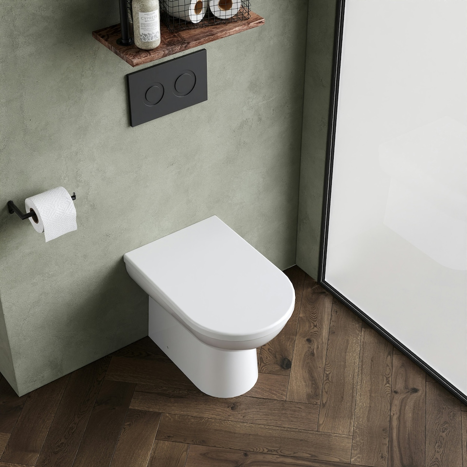 image 1 of Round Back to Wall Toilet Pan   - 395mm x 360mm x 540mm