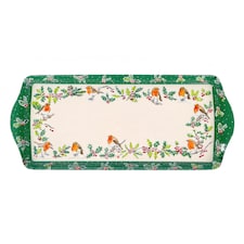 Ulster Weavers Christmas Robins Tray - Small Green