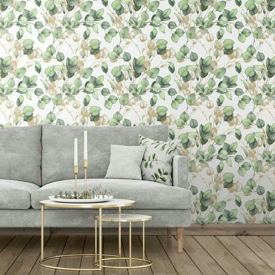 image 1 of Eucalyptus Green Wallpaper Green