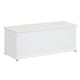 image 1 of HOMCOM 113L Storage Chest, Storage Box with Flip-Top Lid and 2 Safety Hinges, Storage Trunk for Living Room, Entryway, 100 x 40 x 40 cm, White