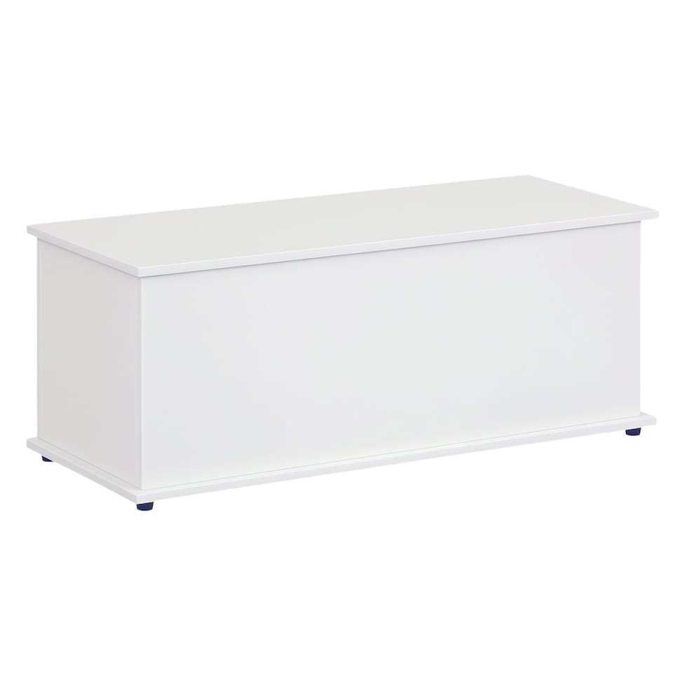 image 1 of HOMCOM 113L Storage Chest, Storage Box with Flip-Top Lid and 2 Safety Hinges, Storage Trunk for Living Room, Entryway, 100 x 40 x 40 cm, White