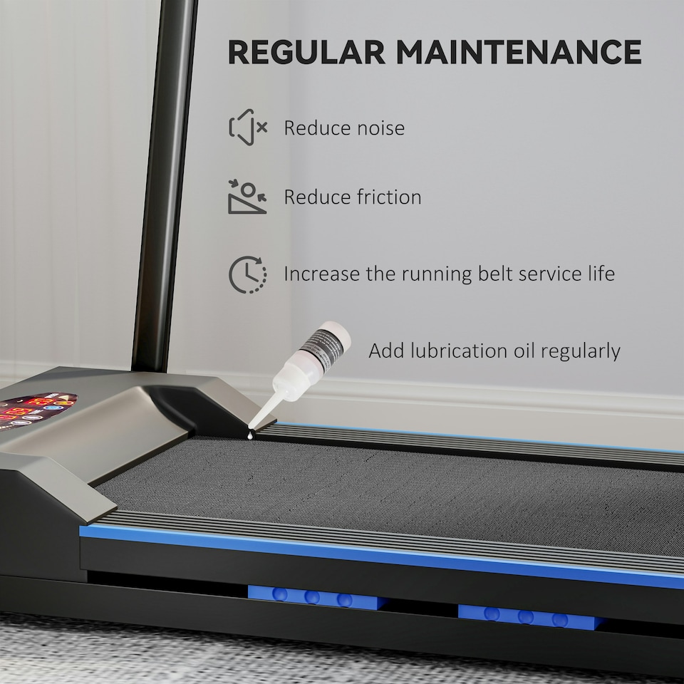 image 1 of HOMCOM 1-6 km/h Folding Motorised Treadmill Walking w/ Remote Control, Blue