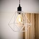 image 2 of ValueLights Diablo White Metal Basket Cage Ceiling Pendant Light Shade | White