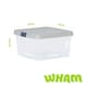 image 5 of Wham Clip 5x 9L Square Plastic Storage Boxes with Clip Lock Lids. Ideal for Home, Office, Toys & More - Clear/Stone | Cream | Stone | 5