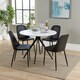 image 1 of Aspen Round Dining Table and 4 Duo Plastic Seat Chairs with Metal Legs - Black/White - Flat Packed Black