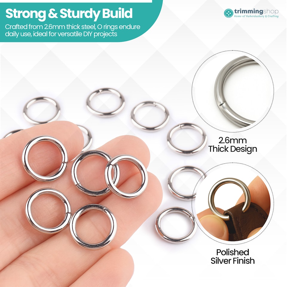 image 1 of 25mm O Rings Stainless Steel Split Rings Round Ring Keyring Hoops - Silver