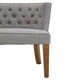 image 5 of Interiors by Premier Grey Fabric Dining Table, Button Tufted Design Accent Dining Table, Back Living Room Chair with Wooden Legs Grey