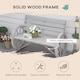 image 3 of Outsunny 2 Seater Garden Bench w/ Wooden Cart Wagon Wheel Carbon Grey
